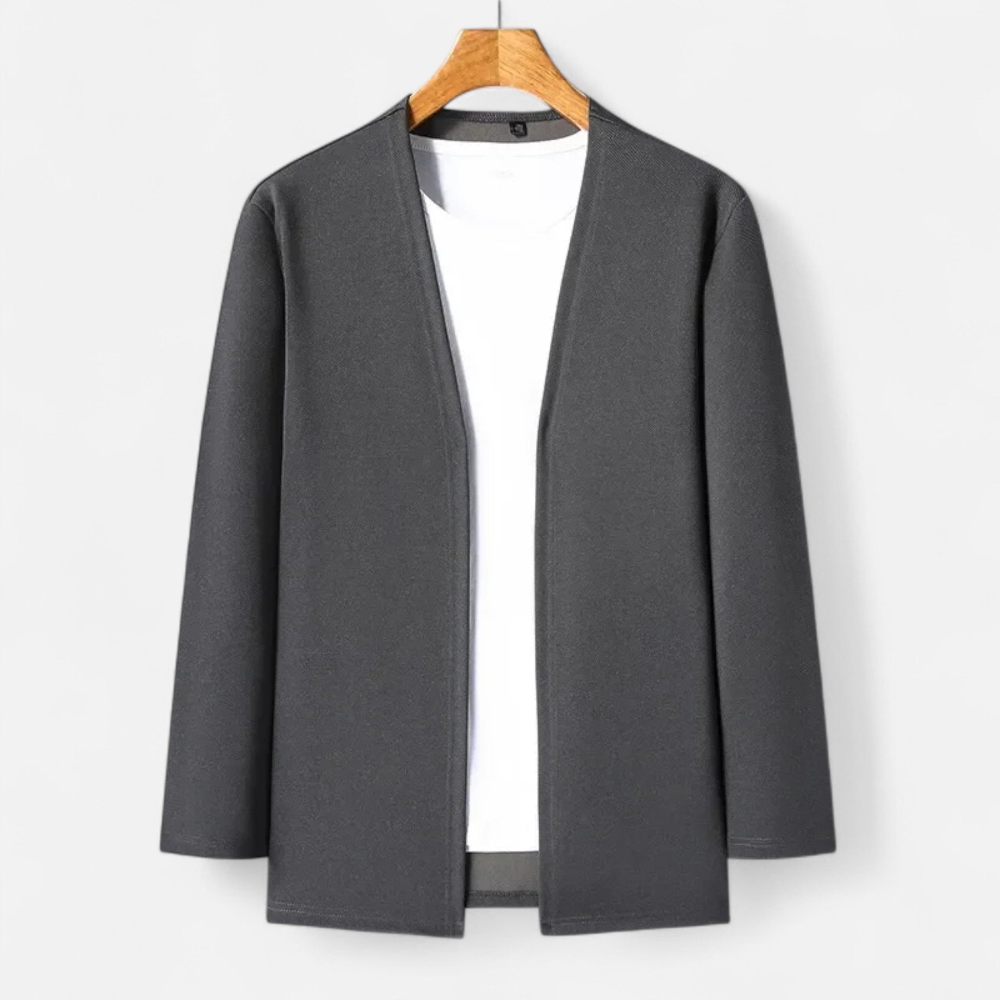 Valmonti | Men’s Cardigan Cloak – Refined Long-Sleeve Elegance