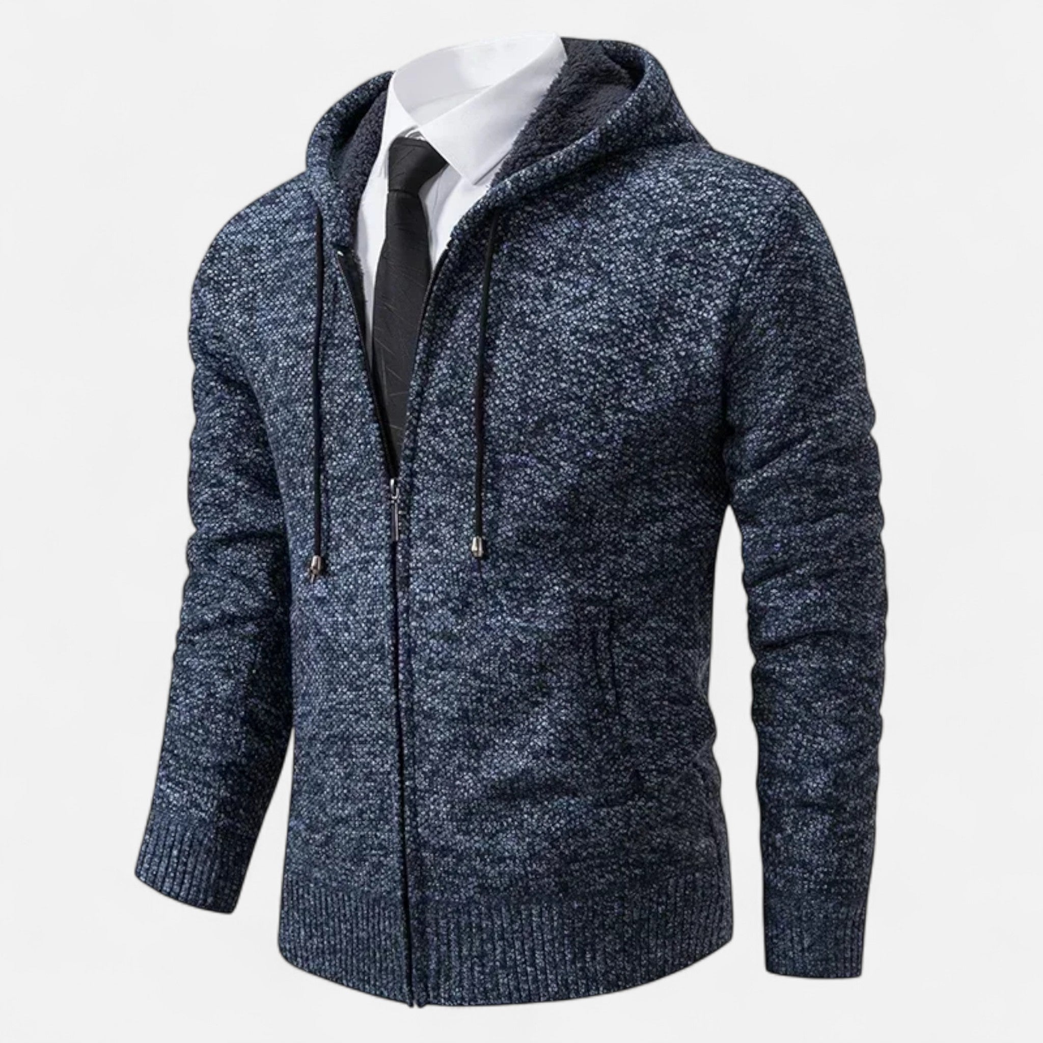 Valmonti | Men’s Zipper Cardigan – Refined Stand-Collar Elegance