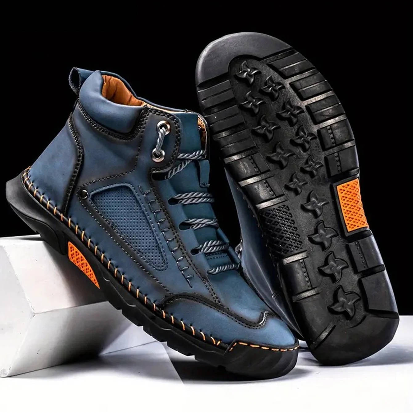 Men’s Hand Stitched Ankle High Lace Up Outdoor Boots