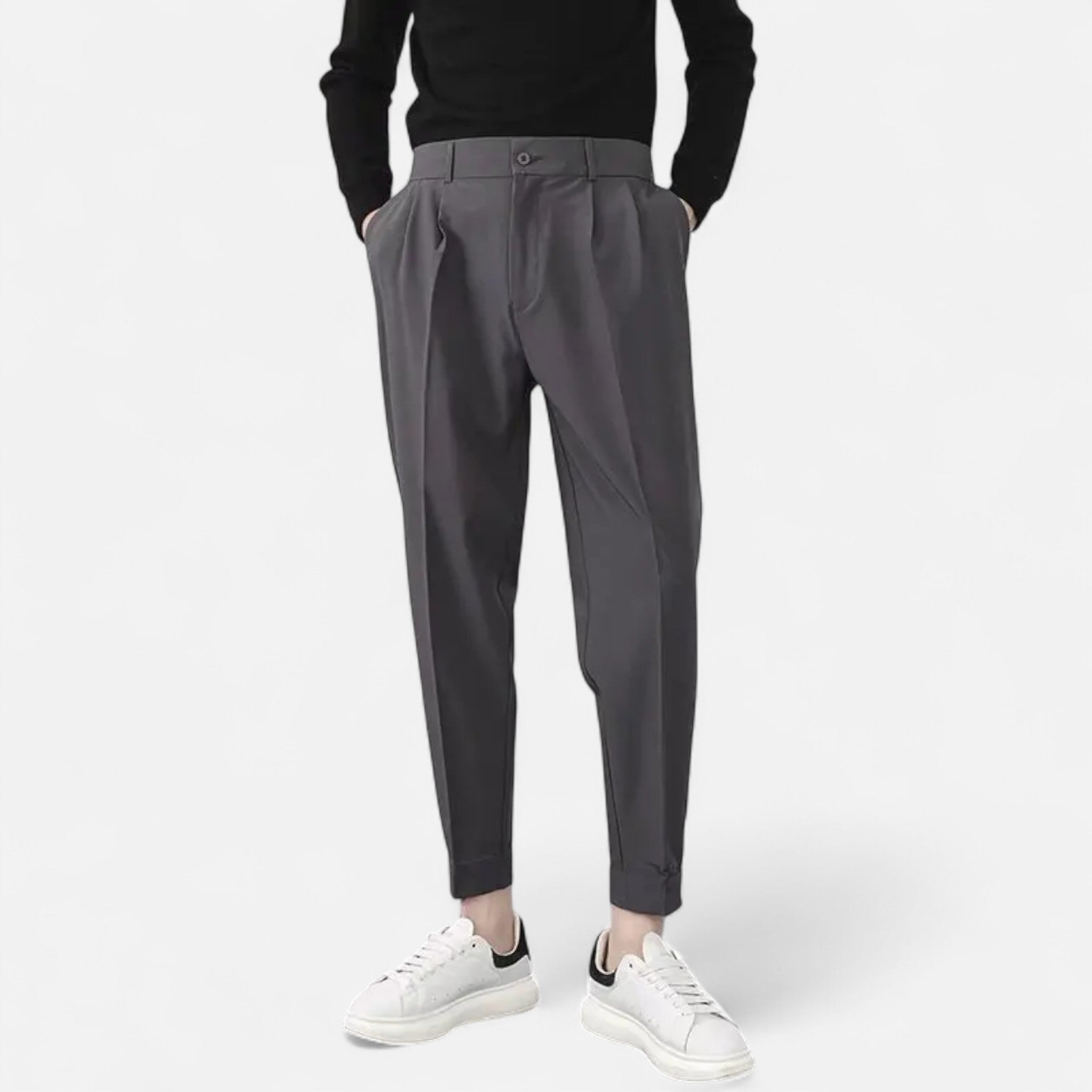 Valmonti | Men’s Trousers – Pleated Tapered Elegance