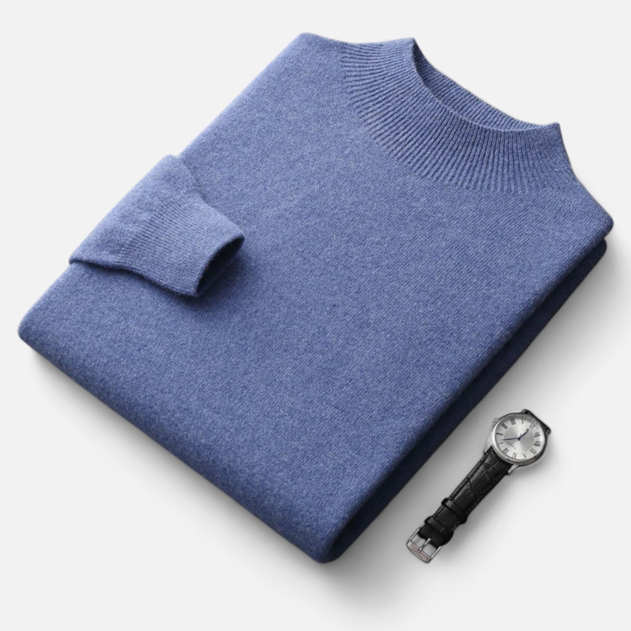 Valmonti | Men’s Pure Wool Half-Turtleneck Sweater