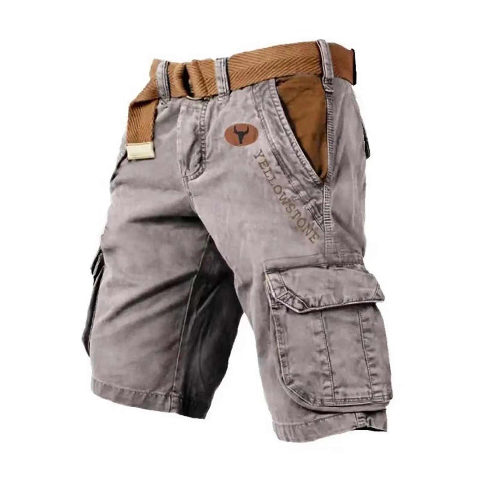 Men’s Washed Cargo Shorts Relaxed Utility Outdoor Summer Fit