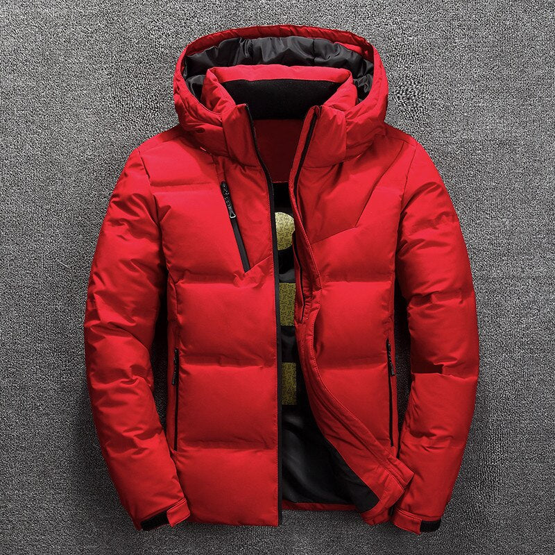 Chaqueta acolchada de invierno con capucha desmontable para hombre – Capa con aislamiento térmico grueso para actividades al aire libre en climas fríos