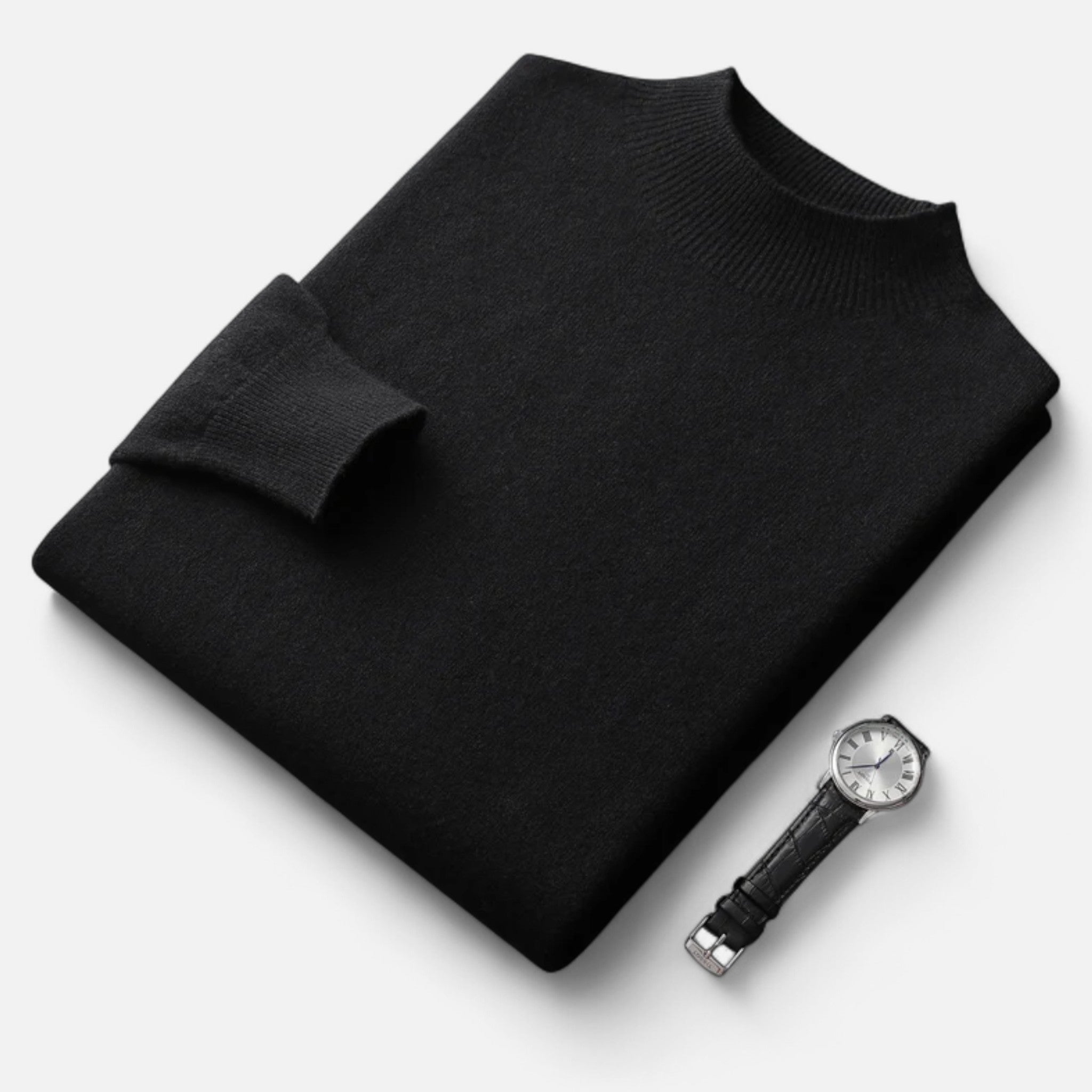 Valmonti | Men’s Pure Wool Half-Turtleneck Sweater