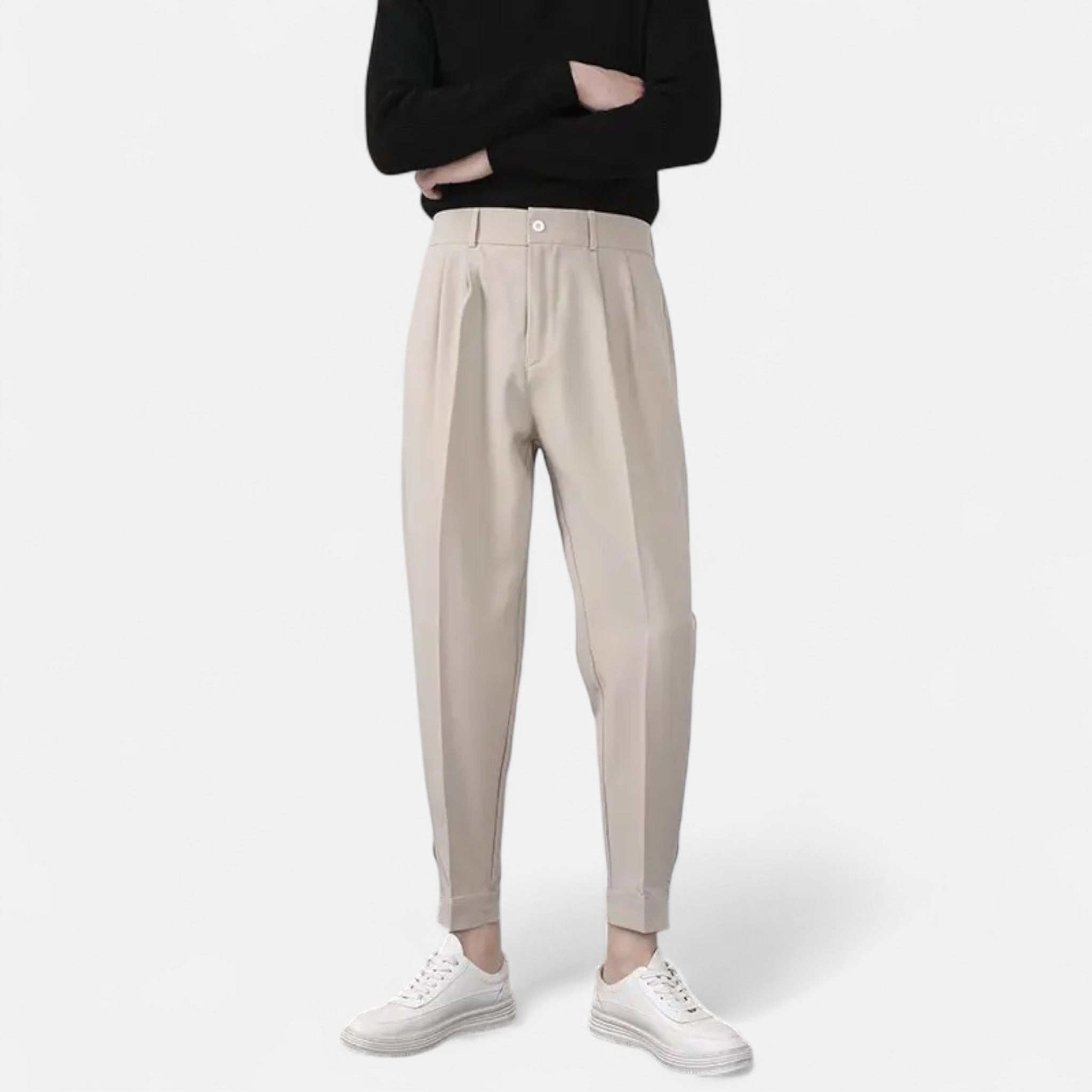 Valmonti | Men’s Trousers – Pleated Tapered Elegance