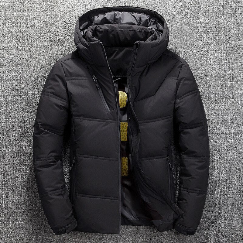 Chaqueta acolchada de invierno con capucha desmontable para hombre – Capa con aislamiento térmico grueso para actividades al aire libre en climas fríos