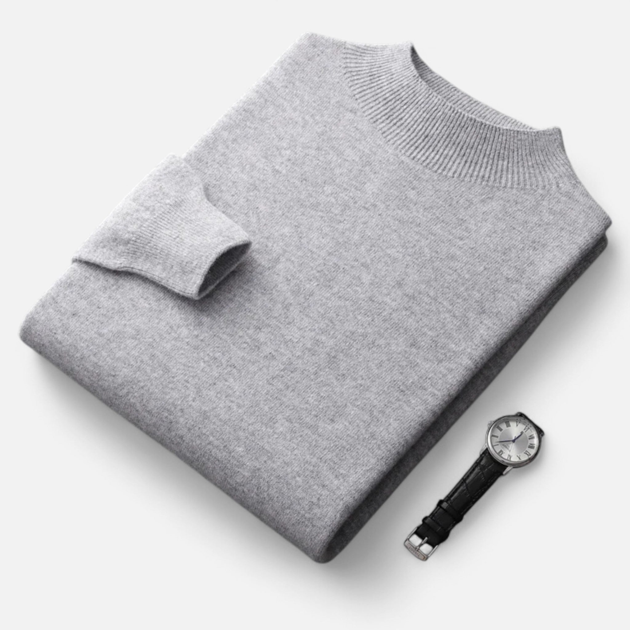 Valmonti | Men’s Pure Wool Half-Turtleneck Sweater