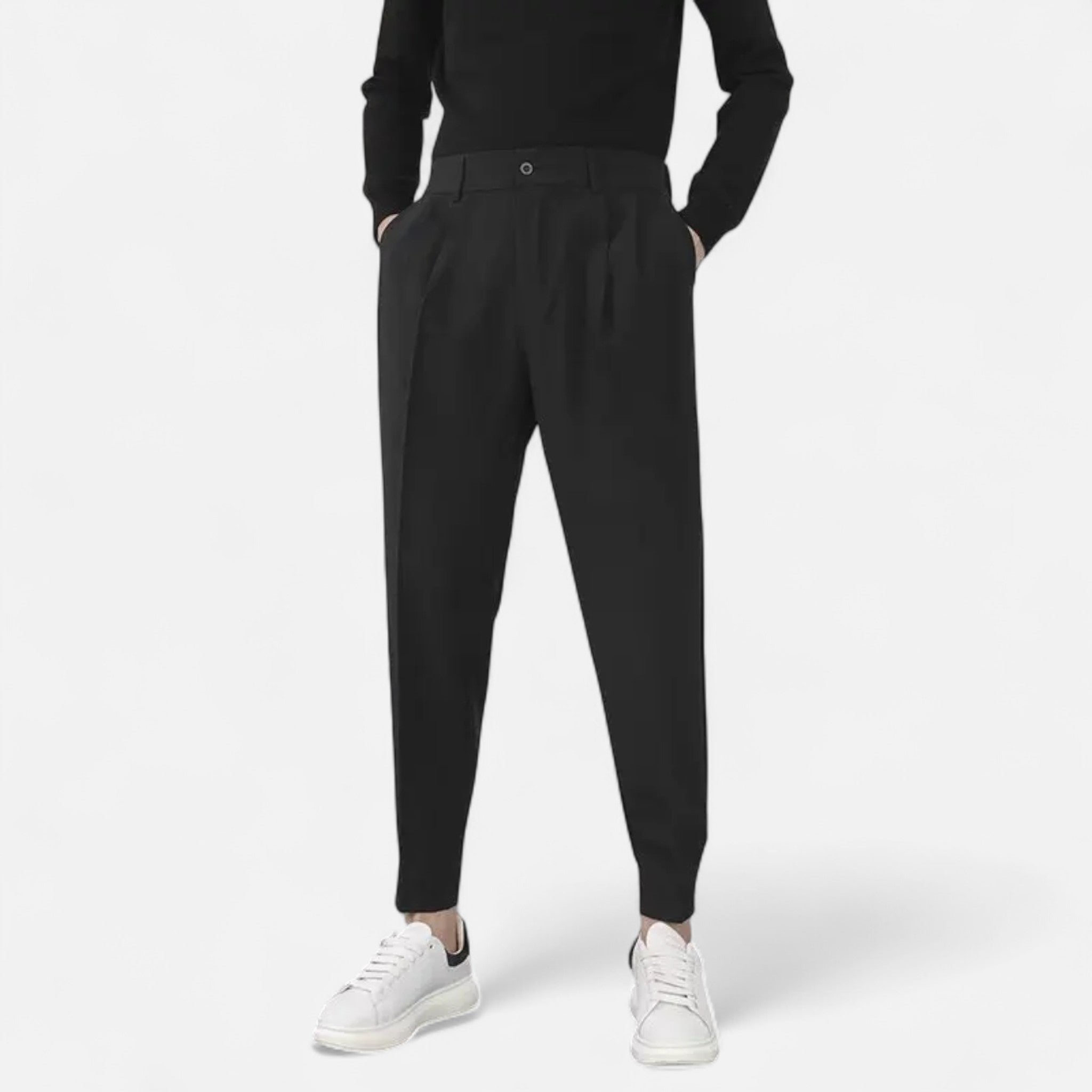 Valmonti | Men’s Trousers – Pleated Tapered Elegance