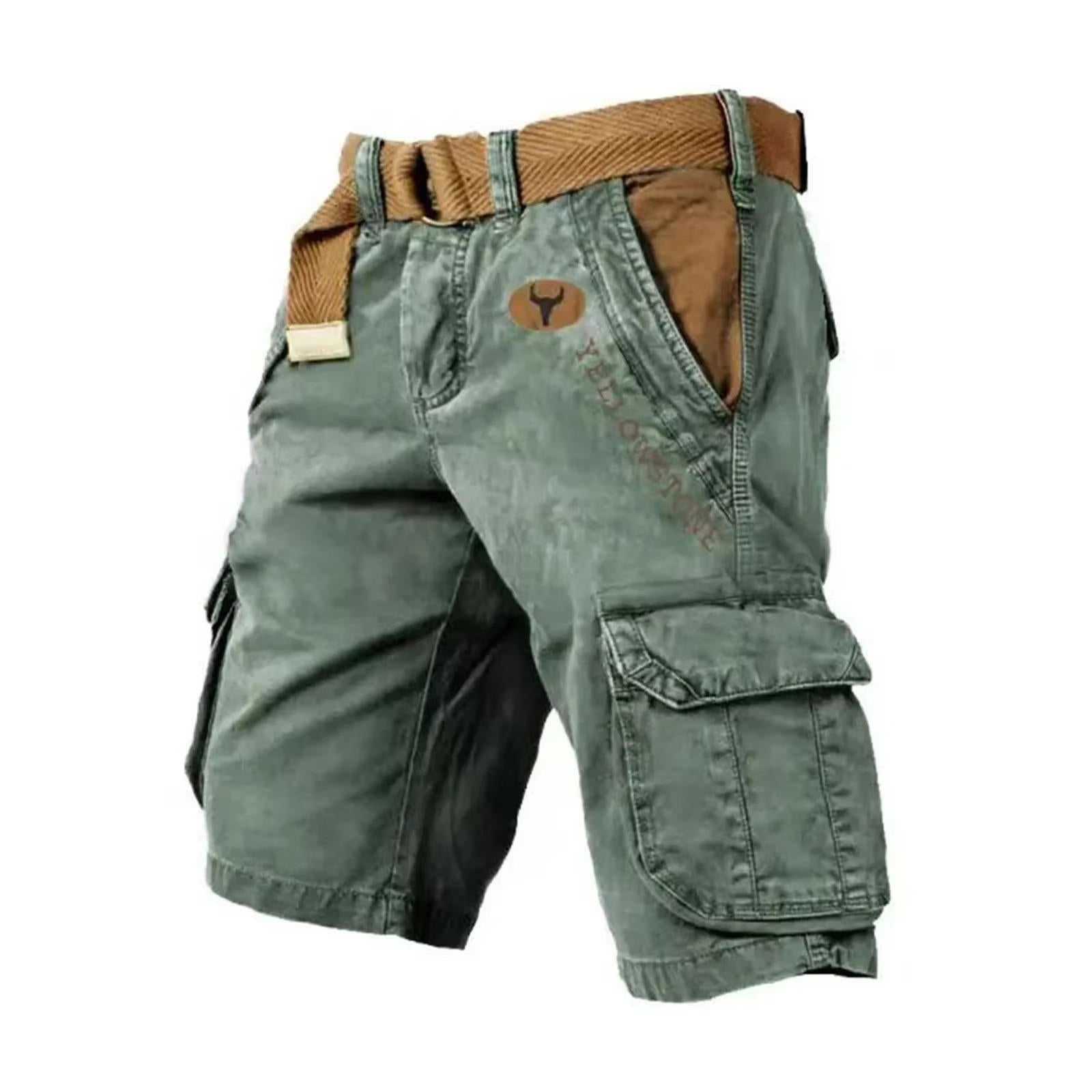 Men’s Washed Cargo Shorts Relaxed Utility Outdoor Summer Fit