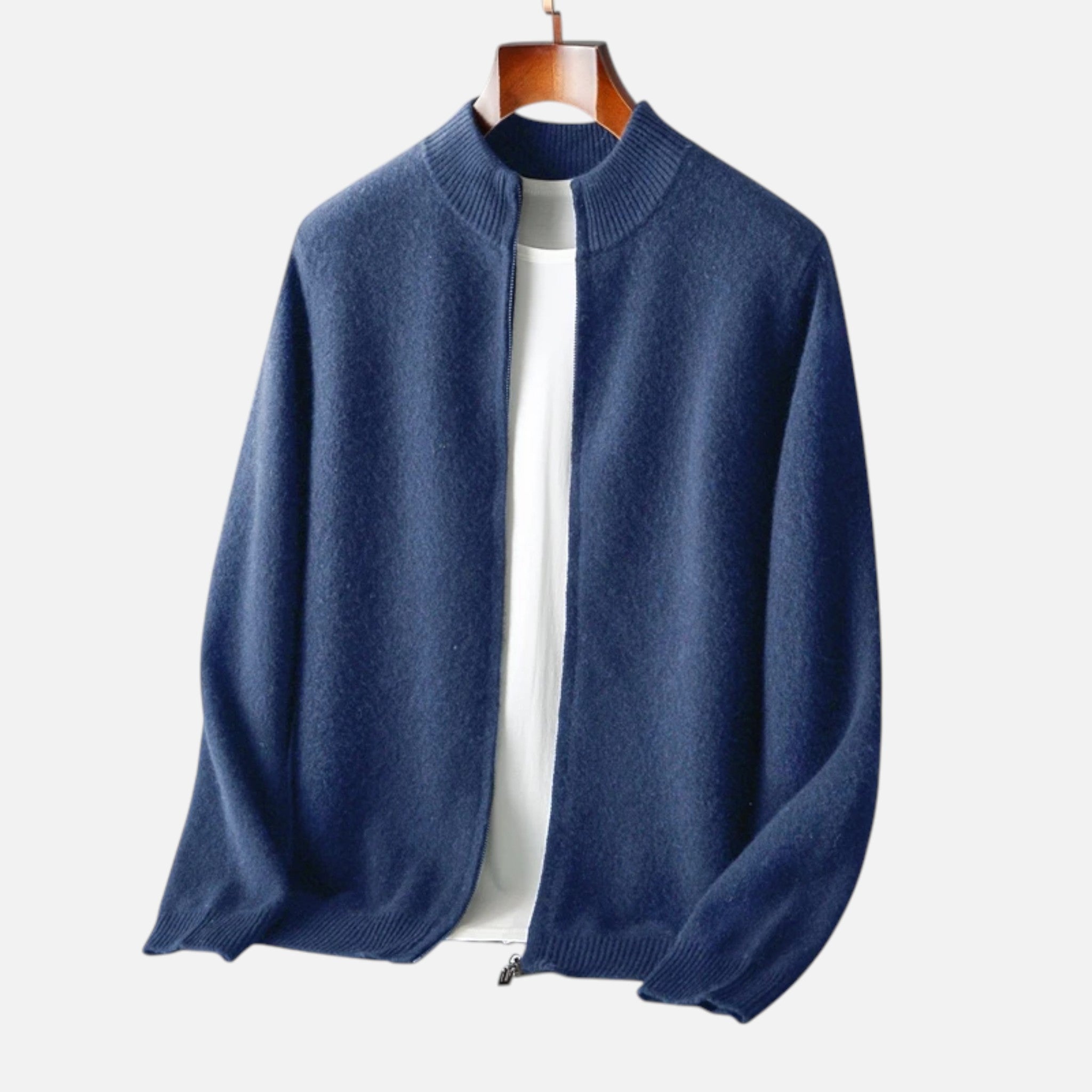 Valmonti | Men’s Cardigan – Merino Wool Zippered Elegance