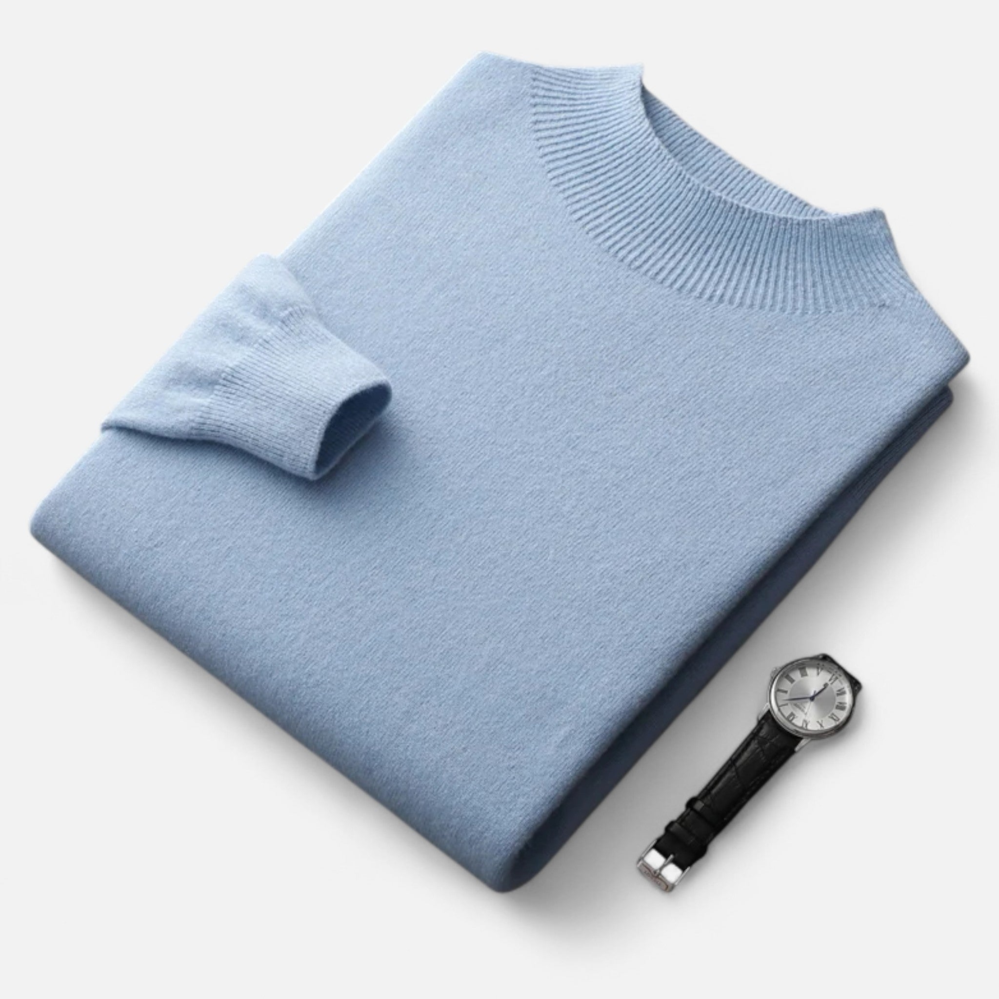 Valmonti | Men’s Pure Wool Half-Turtleneck Sweater