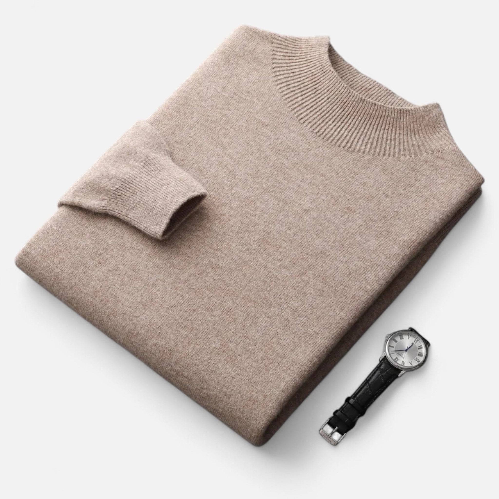Valmonti | Men’s Pure Wool Half-Turtleneck Sweater
