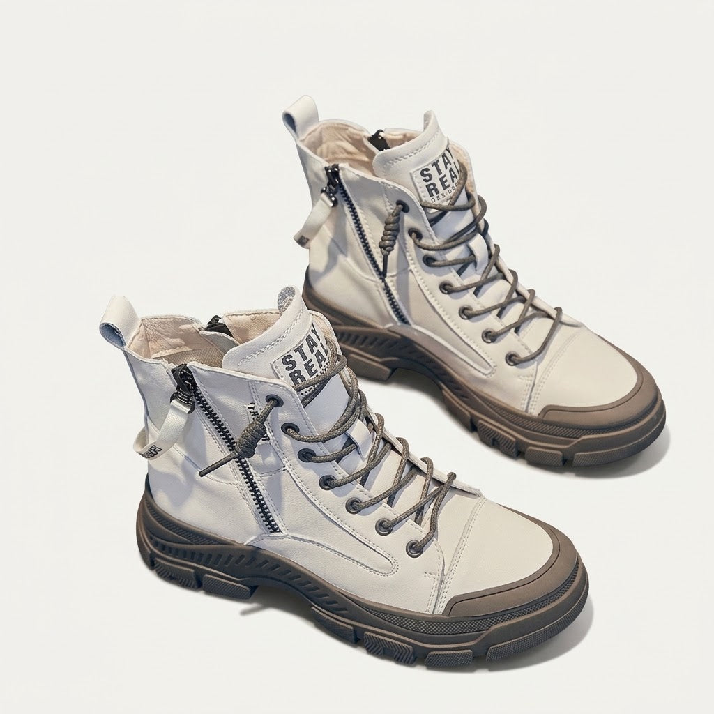 Damestøvler i sneakerstil med høj skaft – chunky snørestil til hverdagsbrug i byen