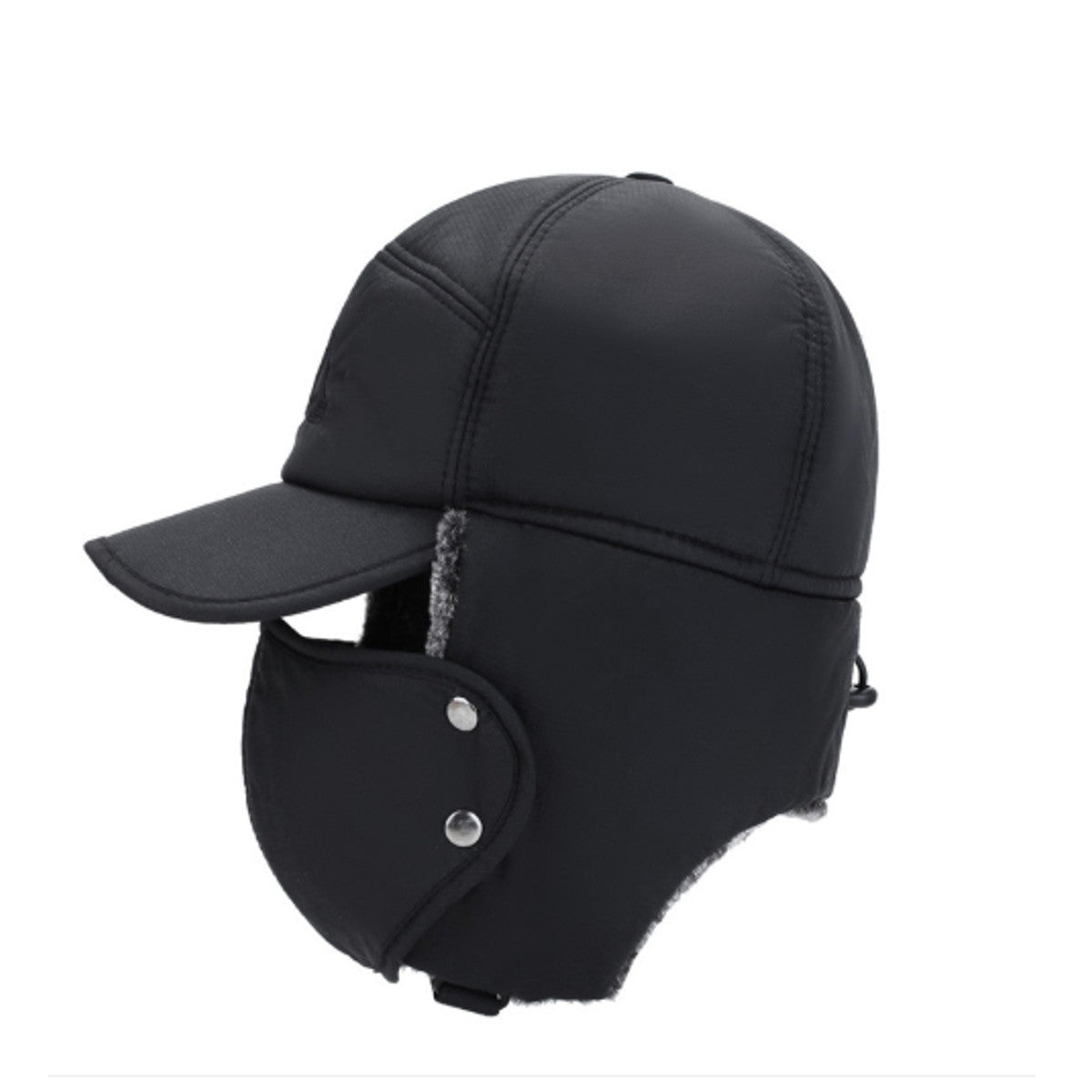 Geïsoleerde wintermuts voor heren in jagersstijl - outdoor muts die de oren bedekt met afneembaar gezichtsmasker