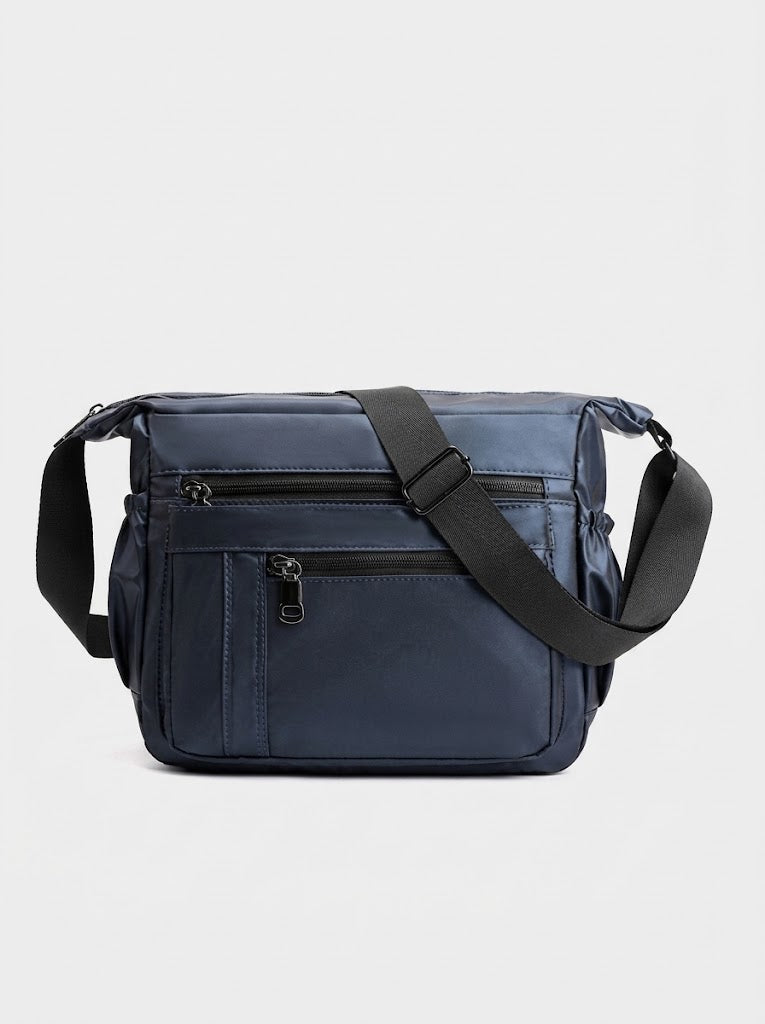 Herren-Umhängetasche aus Nylon mit mehreren Taschen - Geräumige Schulter-Messenger-Bag mit verstellbarem Riemen und Fächern mit Reißverschluss