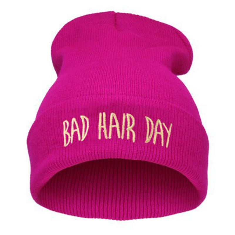 Unisex Embroidered Cuffed Beanie – Soft Knit Winter Hat with Relaxed Crown