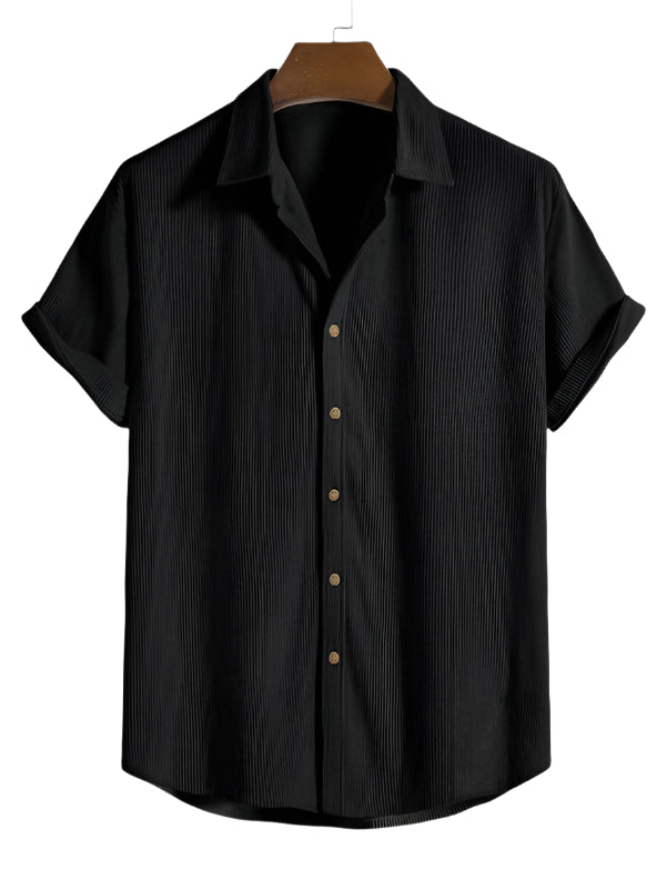 Conjunto minimalista de verano para hombre Camisa de manga corta y pantalones cortos Ropa casual ligera y transpirable