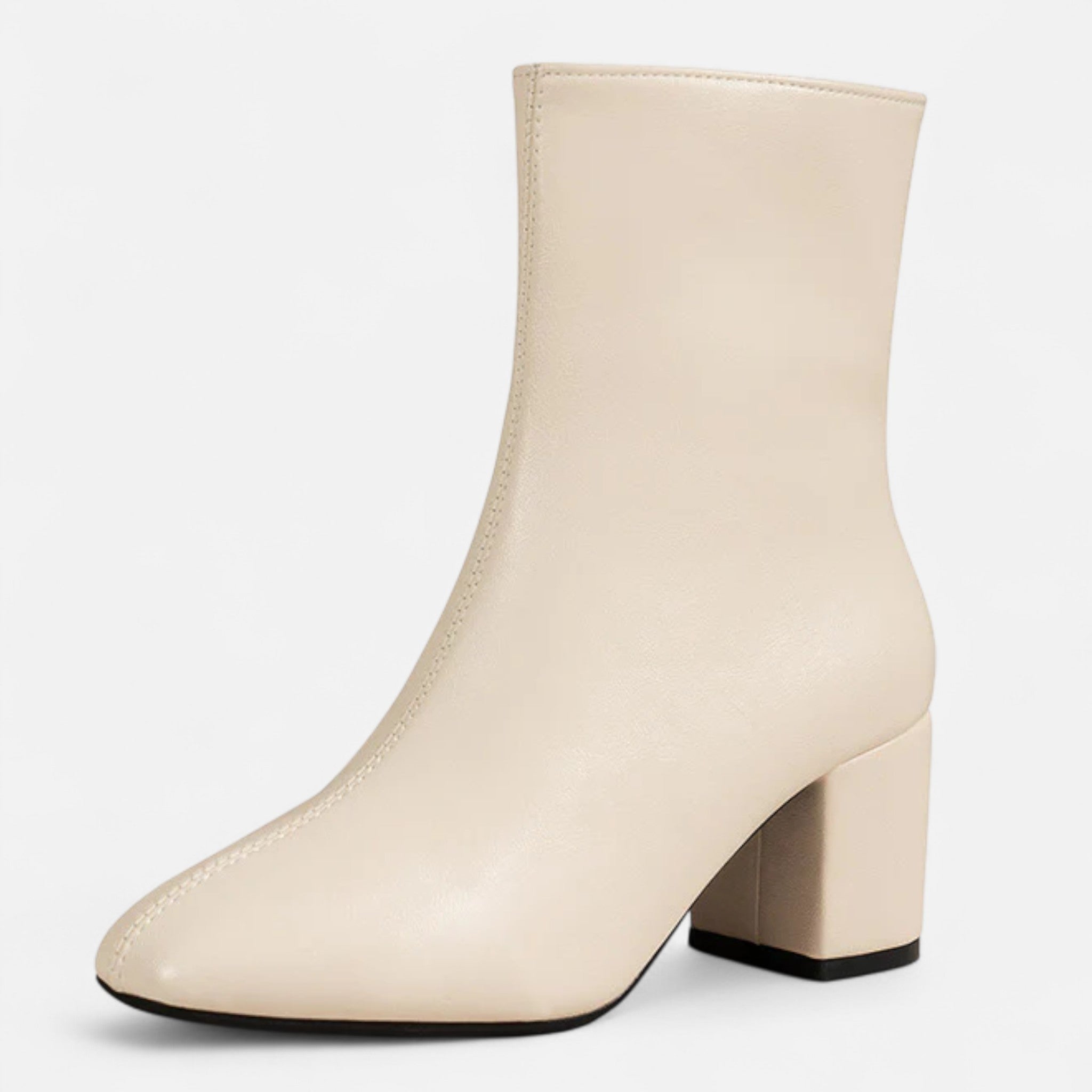 Valmonti | Women’s Leather Ankle Boots with Block Heel