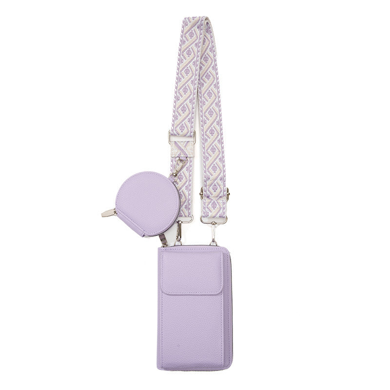 Bolso bandolera para mujer con correa ancha estampada para teléfono