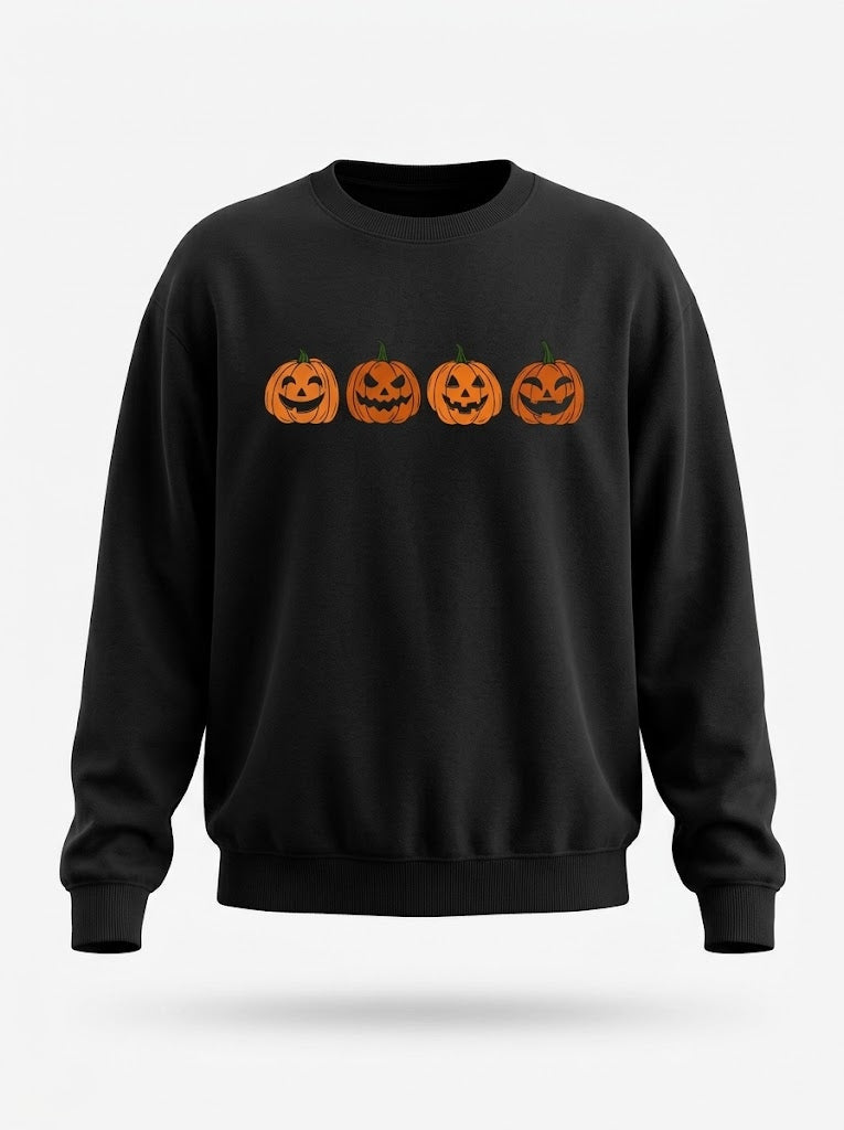 Women’s Jack-O’-Lantern Crew-Neck Sweatshirt – Cosy Autumn Halloween Style