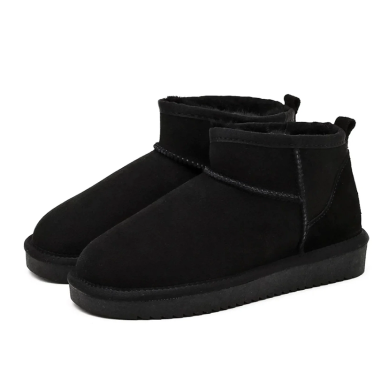 Women’s Boston Mini Boots Stylish Winter Footwear Comfortable Warm Fleece-Lined Ankle Boots