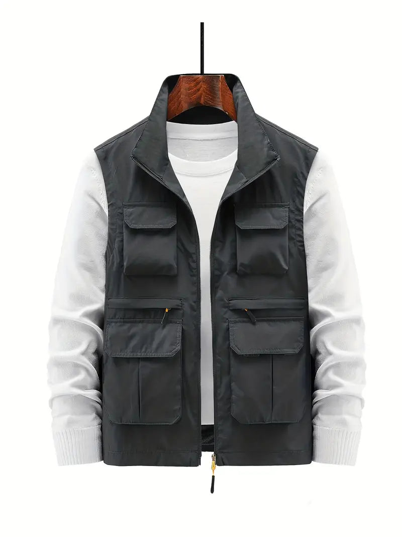 Men’s Multi-Pocket Zip-Up Vest – Soft Breathable Durable Layered Comfort for Casual Styling