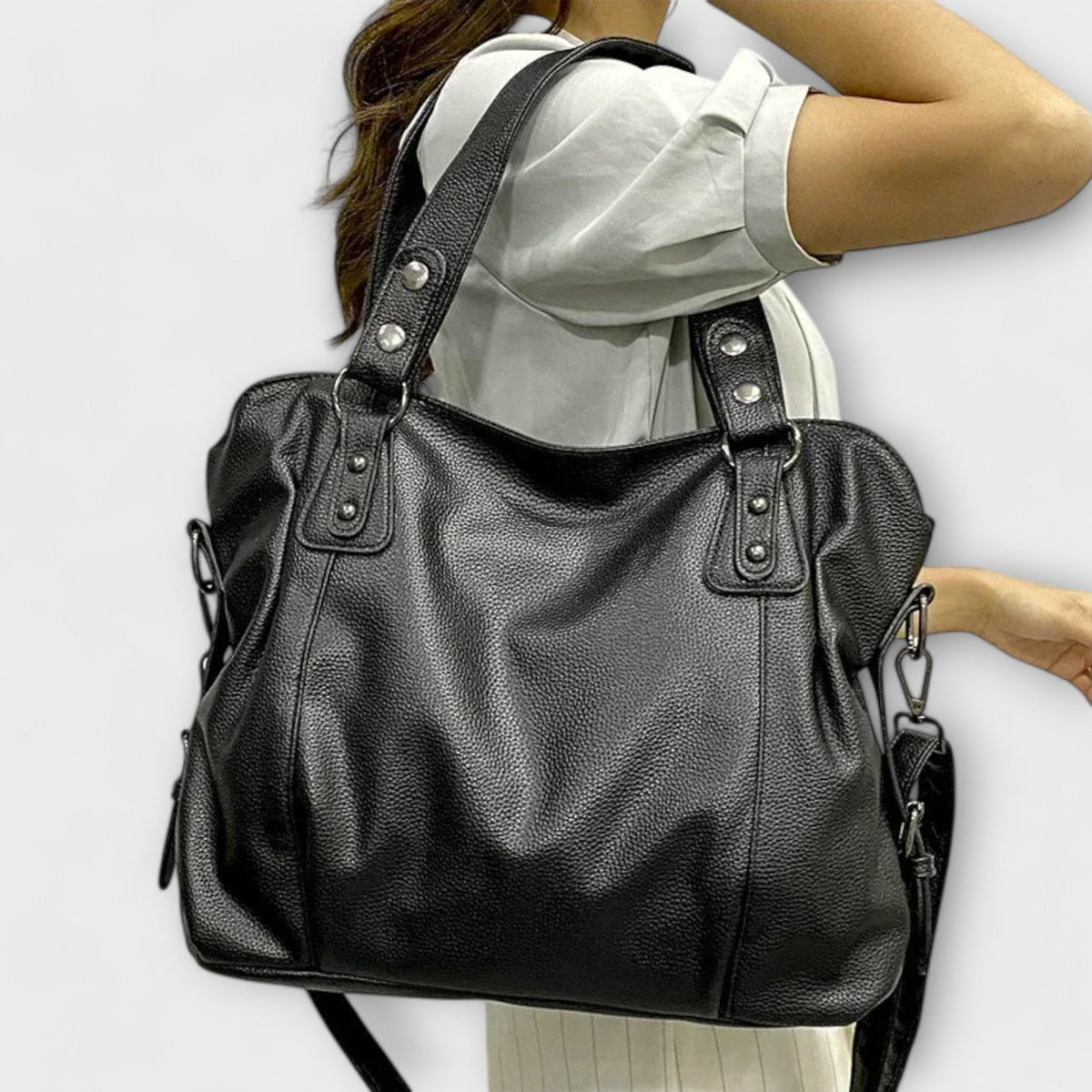 Women’s Large Leather Tote Shoulder Bag – Spacious Multi-Carry Everyday Handbag for Work Travel Shopping Weekend City Wear and Versatile Daily Organisation