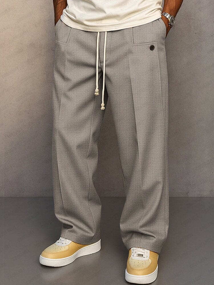Pantaloni bărbătești croiți cu șnur – pantaloni smart-casual lejeri pentru birou și evenimente