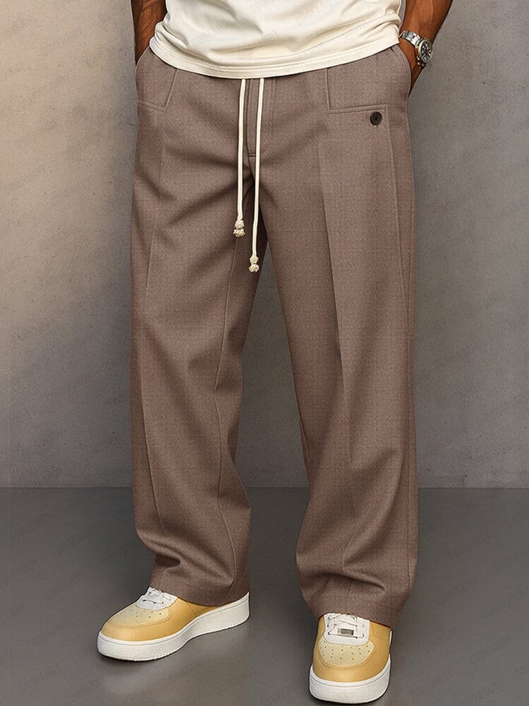 Pantaloni bărbătești croiți cu șnur – pantaloni smart-casual lejeri pentru birou și evenimente