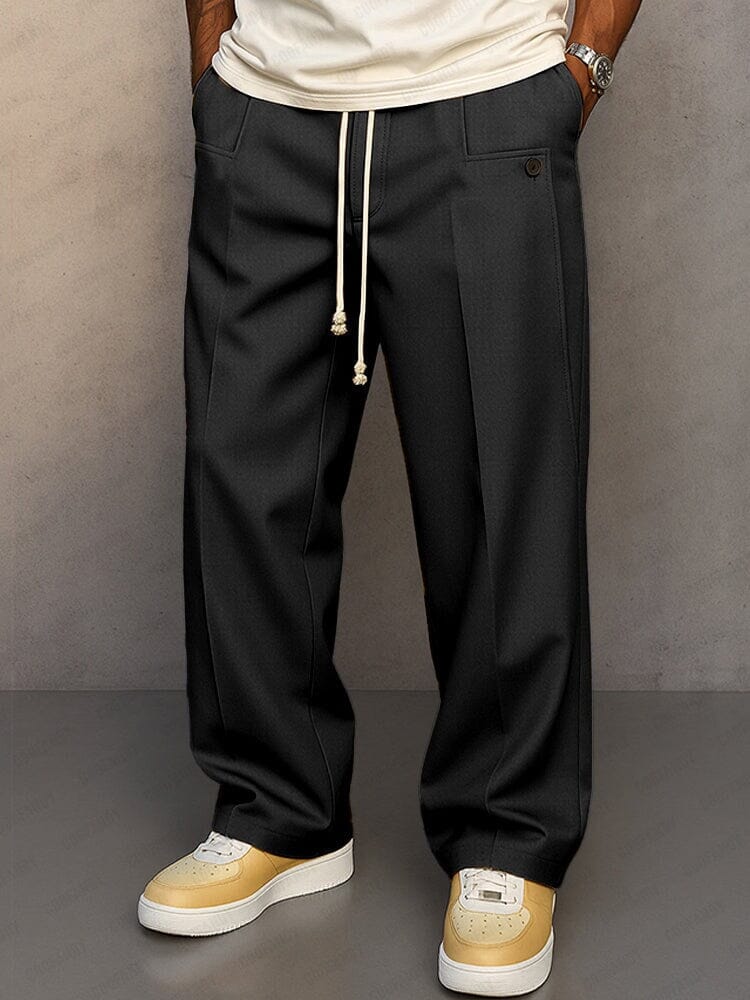 Pantaloni bărbătești croiți cu șnur – pantaloni smart-casual lejeri pentru birou și evenimente