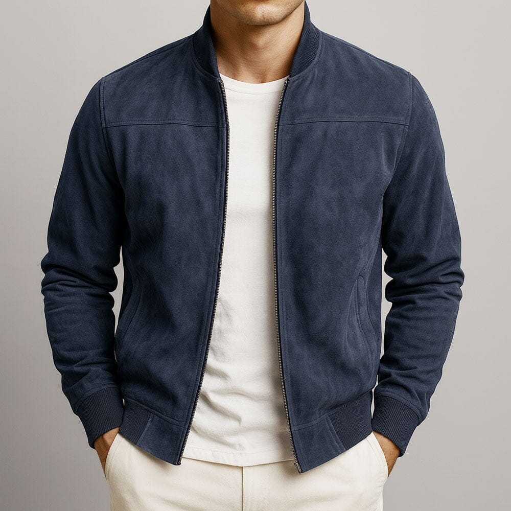 Giacca bomber slim da uomo in suede – Strato raffinato per la mezza stagione, ideale per un look casual elegante