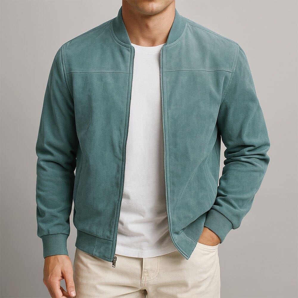 Giacca bomber slim da uomo in suede – Strato raffinato per la mezza stagione, ideale per un look casual elegante