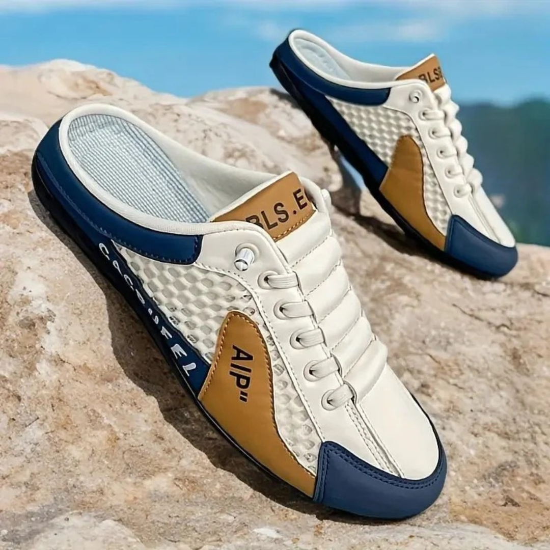 Åndbare slip-on-mulesneakers til mænd – lette, afslappede sommersko til rejser