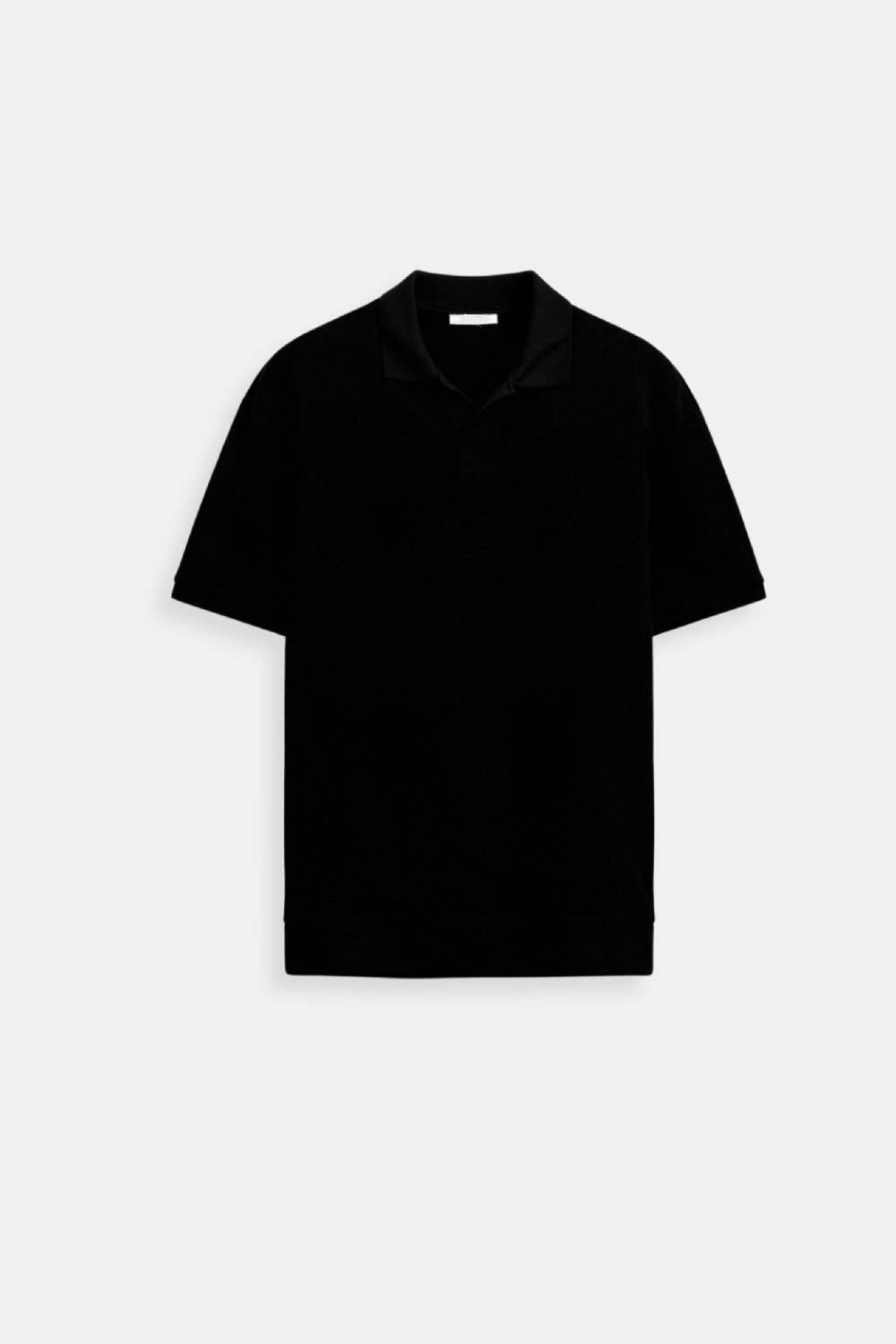 Pánské strukturované polo tričko klasické krátké rukávy výstřih do V regular fit elegantní každodenní nošení