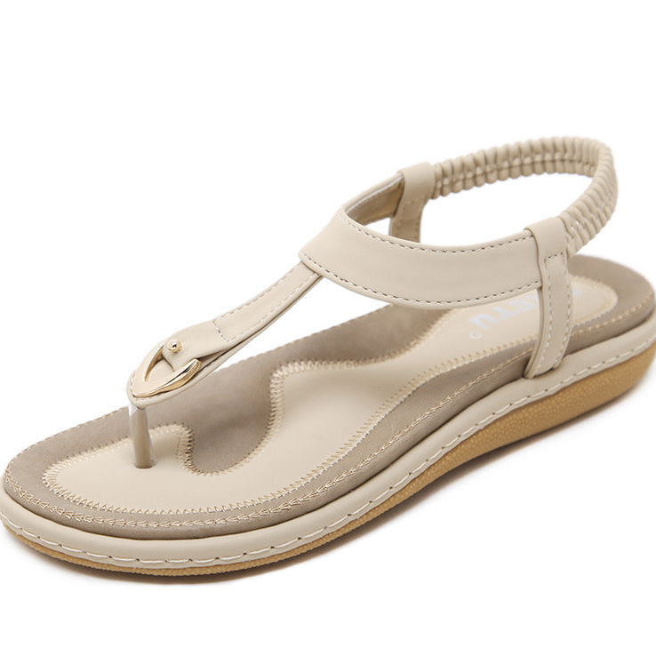 Women’s T Strap Sandals Elastic Back Cushioned Summer Comfort Fit