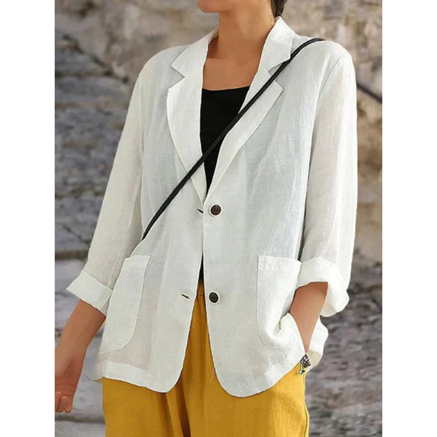 Dameslinnen blazer – Lichtgewicht, elegant, ademend, smart-casual getailleerd jasje