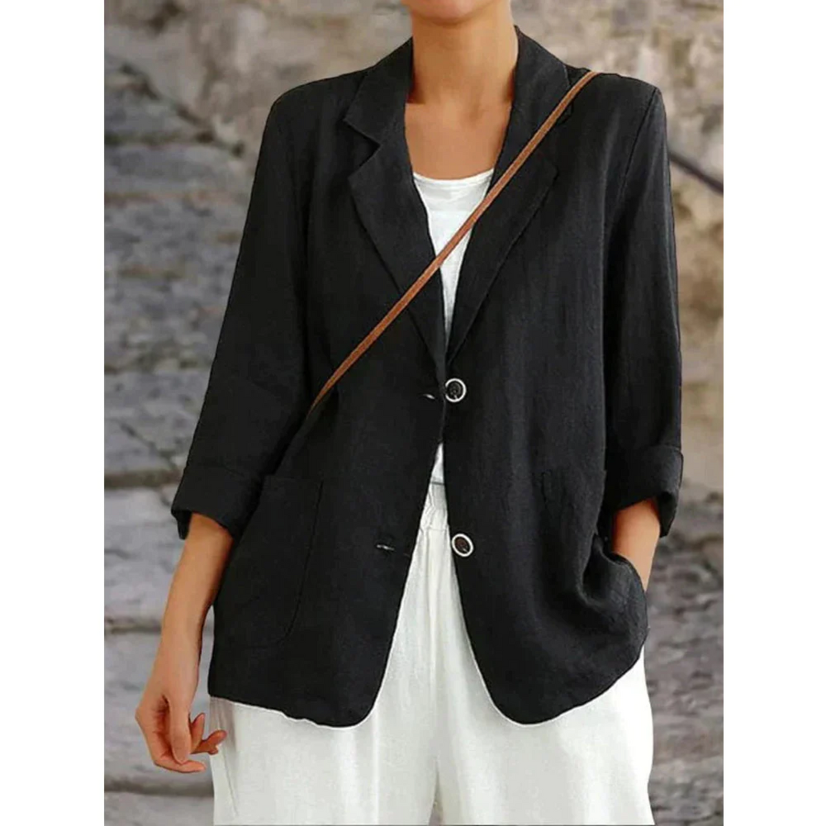Dameslinnen blazer – Lichtgewicht, elegant, ademend, smart-casual getailleerd jasje