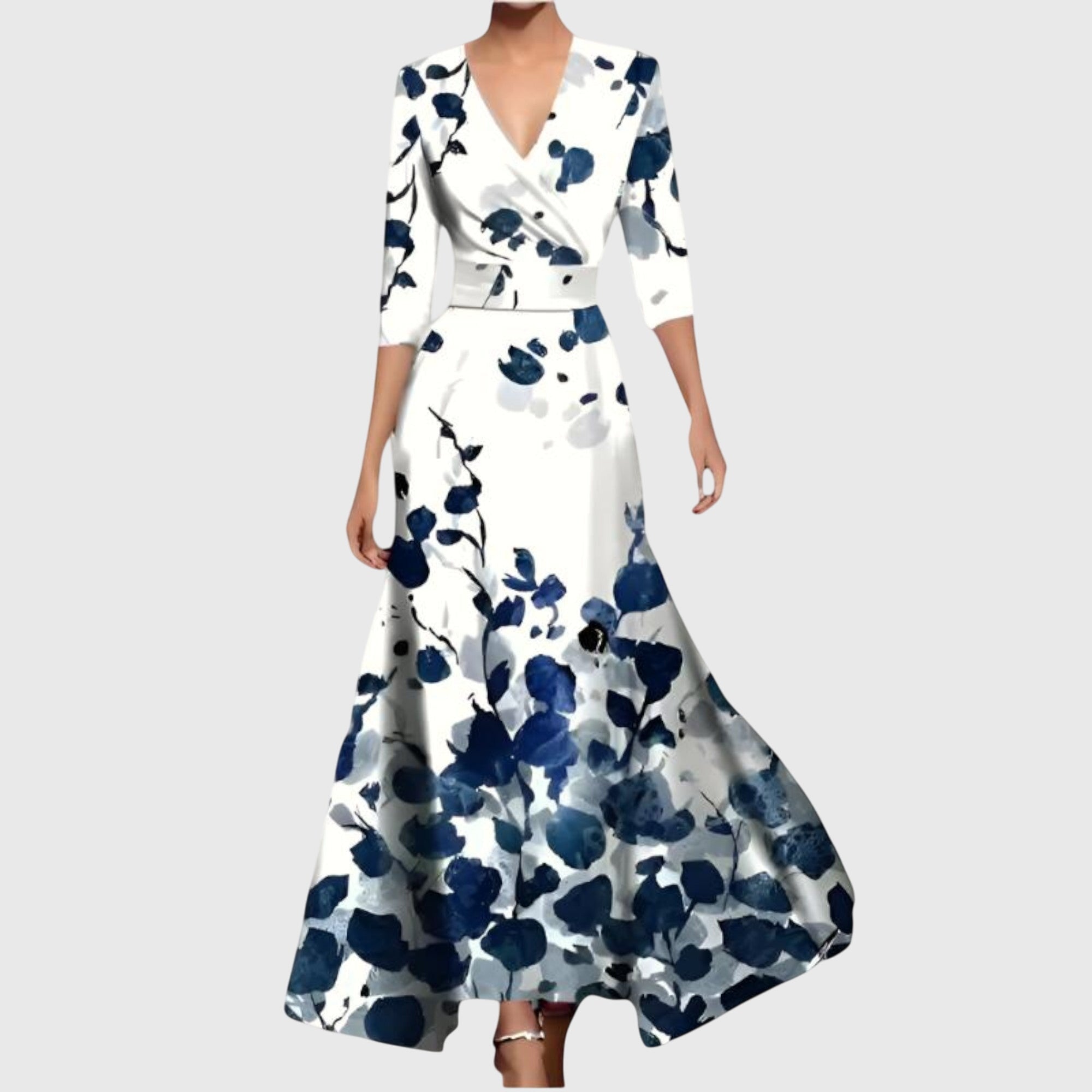 Women’s Floral Wrap Maxi Dress Elegant Occasion Style