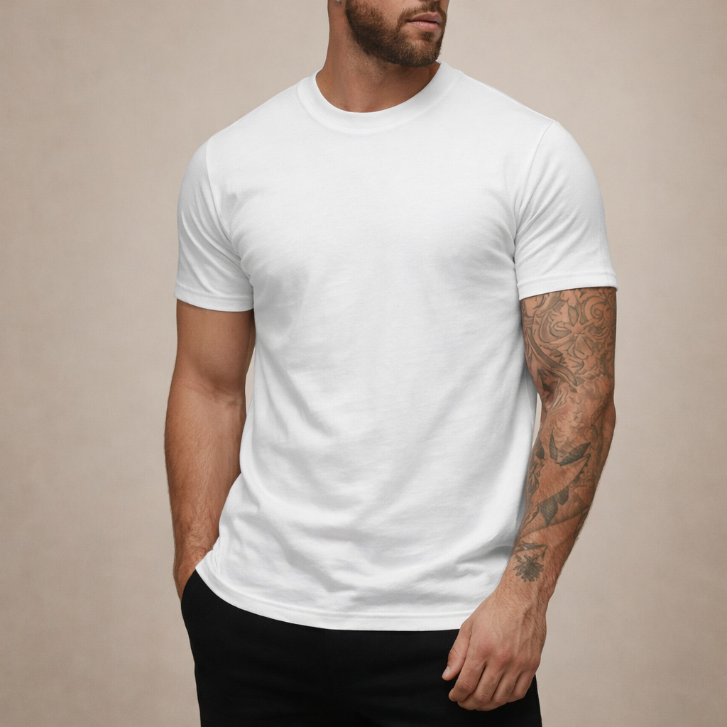 Men’s Slim Fit Crew Neck Essential Cotton T-Shirt