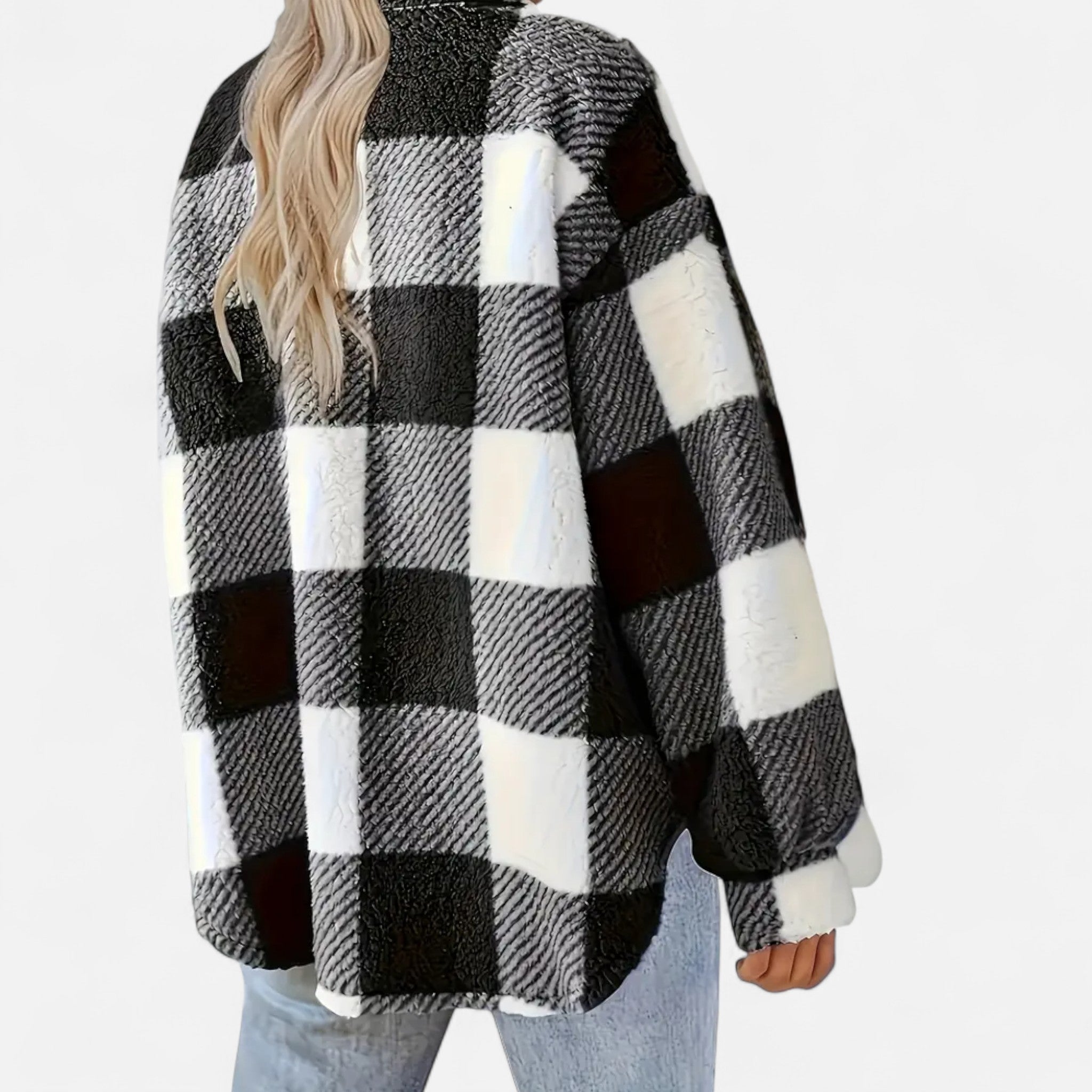 Valmonti | Women’s Checkered Plush Winter Jacket