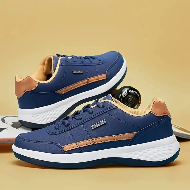 Sneakers casual uomo basse – Scarpe da ginnastica stringate con intersuola ammortizzata, tomaia a pannelli e suola di supporto