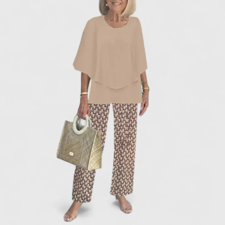 Women’s Relaxed Printed Two-Piece Set Everyday Elegance