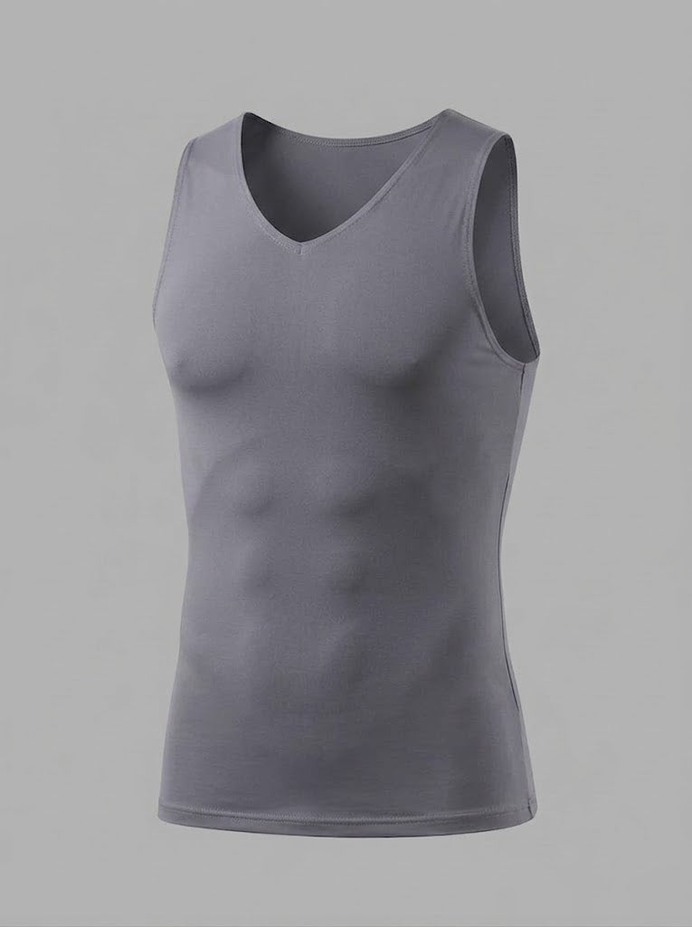 Camiseta interior térmica de forro polar para hombre - Primera capa entallada sin costuras para usar en capas durante el frío