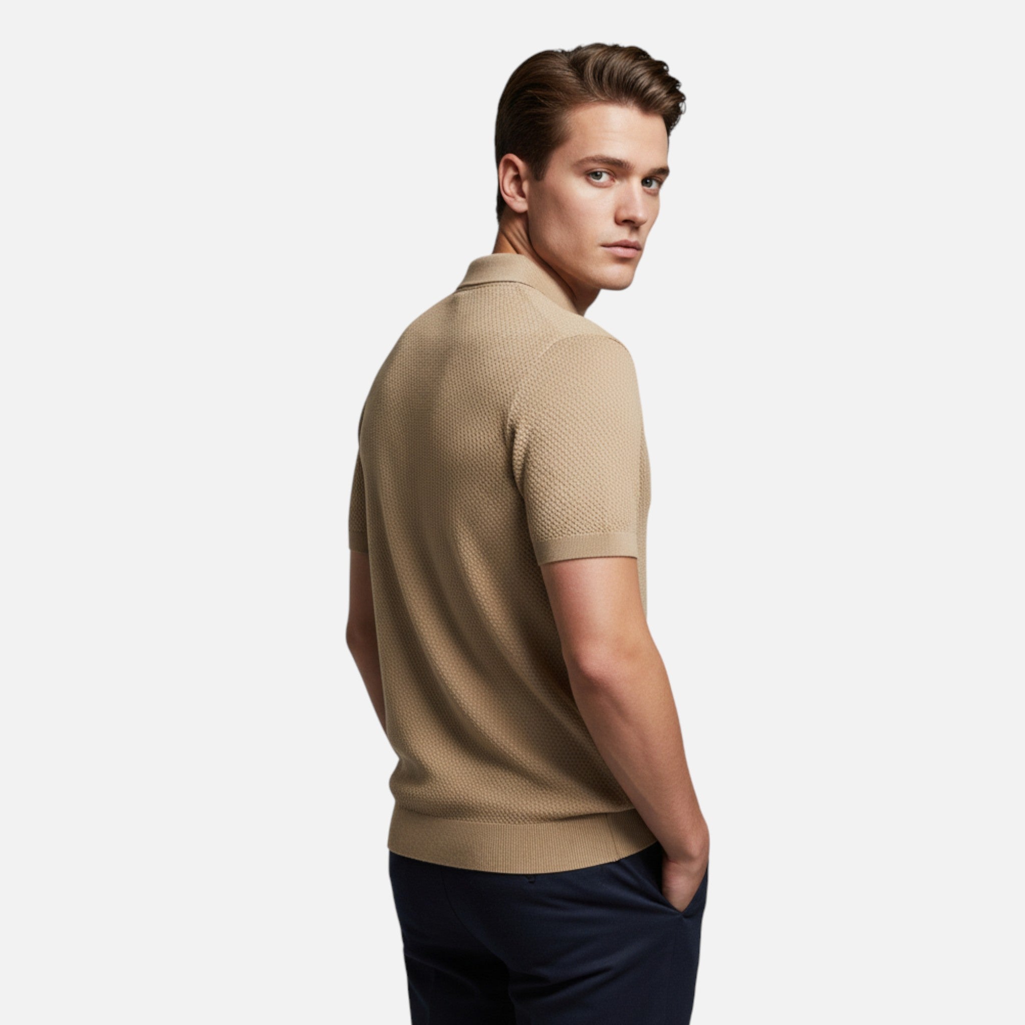 Valmonti | Men’s Pineapple Wool Polo Shirt
