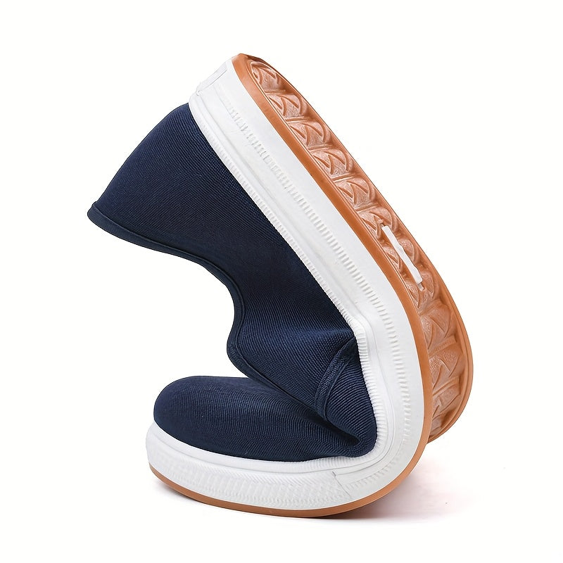 Men’s Canvas Slip On Loafers With Elastic Side Panels