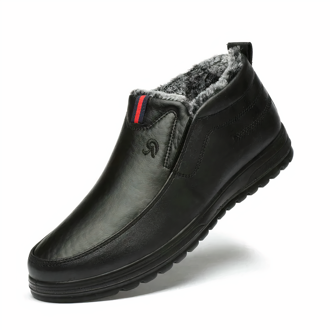 Men’s Warm-Lined Slip-On Winter Boots – Lightweight Ankle Footwear with Non-Slip Sole