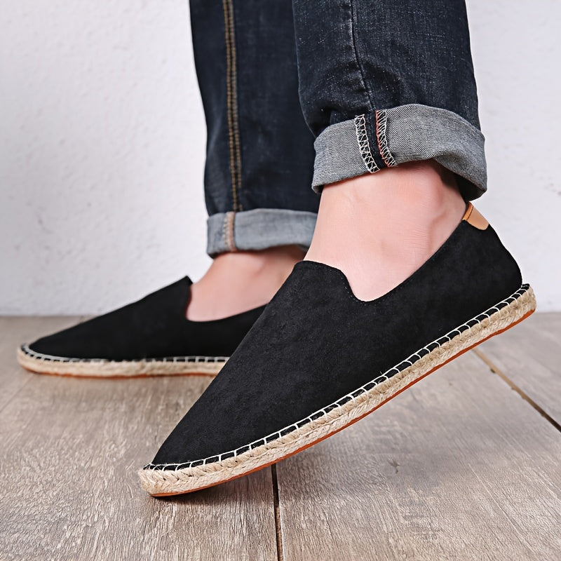 Mocassini estivi da uomo in tela slip-on espadrillas