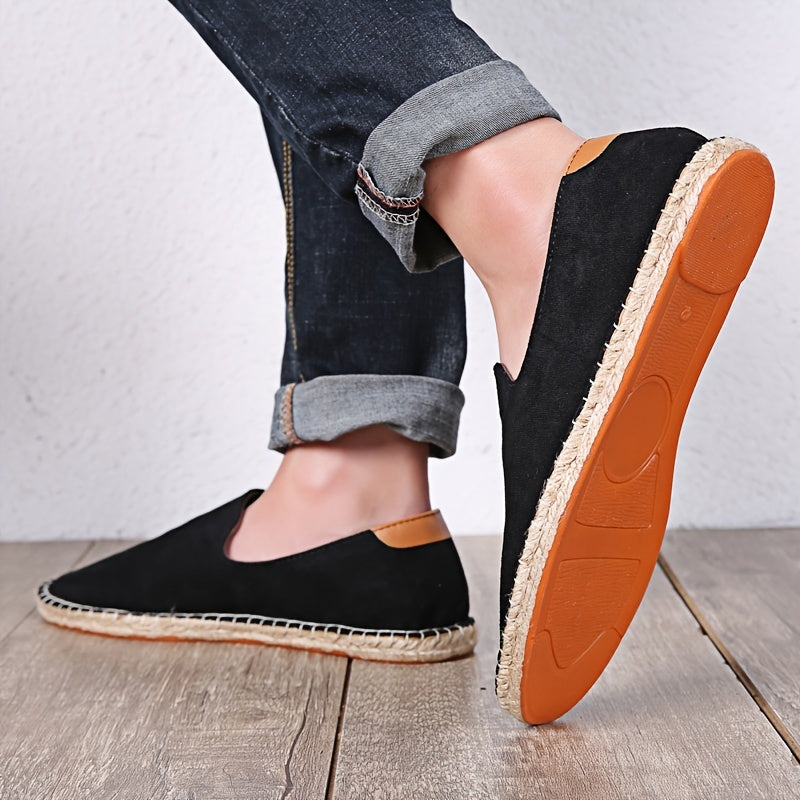 Mocassini estivi da uomo in tela slip-on espadrillas