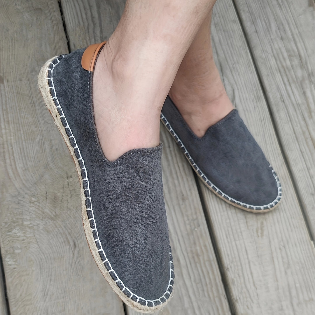 Mocassini estivi da uomo in tela slip-on espadrillas