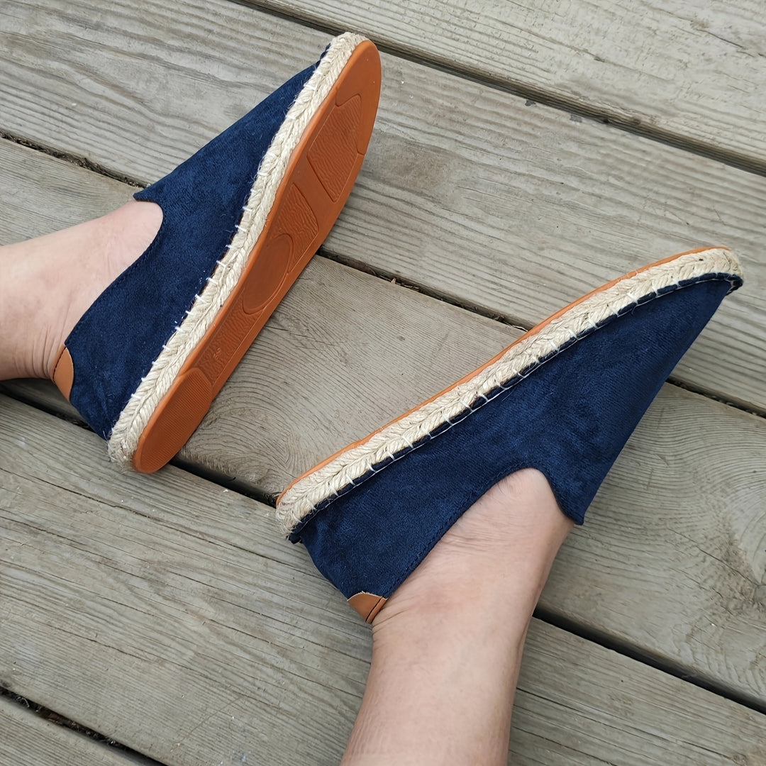 Mocassini estivi da uomo in tela slip-on espadrillas